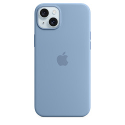 Funda iPhone 15 Plus Silicona Magsafe Invierno Azul