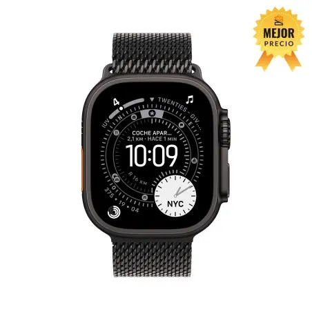 🤑Rebajas Watch Ultra 3 Cell 49mm Titanio Negro Correa Milanese Negra L 