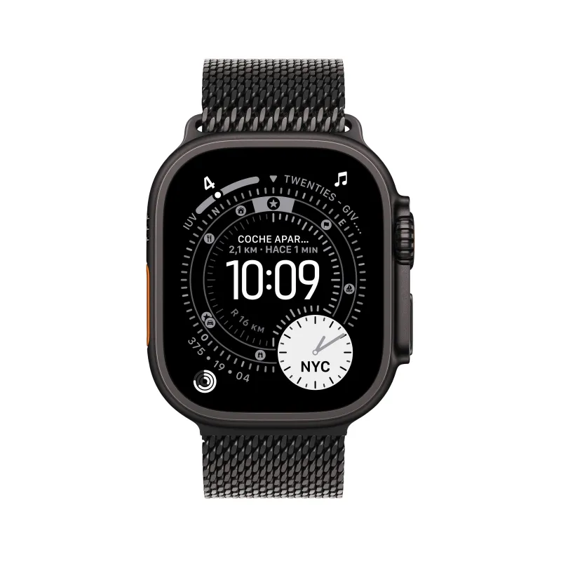 🤑Rebajas Watch Ultra 3 Cell 49mm Titanio Negro Correa Milanese Negra M 