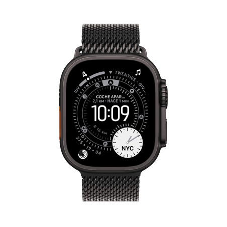 🤑Rebajas Watch Ultra 3 Cell 49mm Titanio Negro Correa Milanese Negra M 