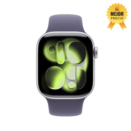 🤑Rebajas Watch 11 46 mm Plata Correa deportiva Niebla lila M/L 