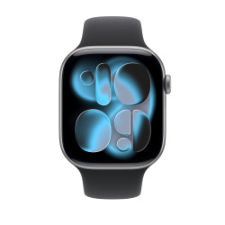 🤑Rebajas Watch 11 Cell 46mm Gris Espacial Correa deportiva negra S/M 