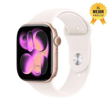 🤑Rebajas Watch 11 Cell 46 mm Oro rosa Correa deportiva blanco estrella M/L 