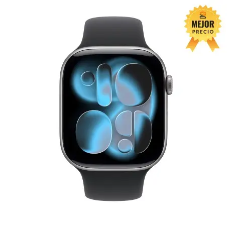 🤑Rebajas Watch 11 42mm Gris Espacial Correa deportiva negra S/M 