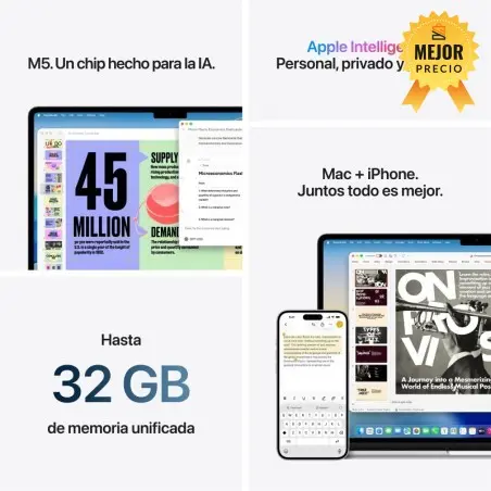🤑Rebajas MacBook Air 15 M5 16GB 1TB Plata 